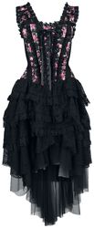 Dress with Carmen Collar and Embroidery, Gothicana by EMP, Sukienka Medium