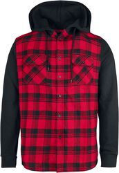 Hooded Checked Flannel, RED by EMP, Koszula flanelowa