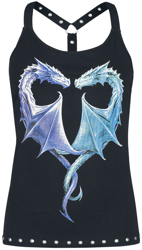 Gothicana X Anne Stokes - Top with dragon front print and racerback