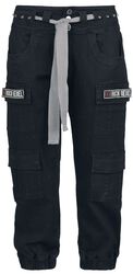 Cargo trousers with studs and patches, Rock Rebel by EMP, Spodnie z materiału