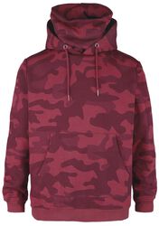 Camo hoodie with collar, Black Premium by EMP, Bluza z kapturem