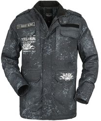 Between-seasons jacket with various patches, Rock Rebel by EMP, Kurtka przejściowa