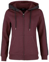 Zip hoodie with lace trim, Black Premium by EMP, Bluza z kapturem rozpinana