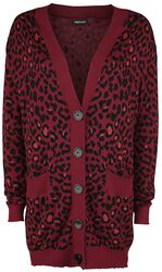 Maneater Red Leopard Print Oversized Cardigan, Jawbreaker, Kardigan