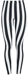 Black/White Striped Leggings, Gothicana by EMP, Legginsy