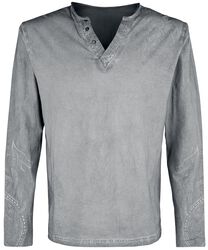 Grey Long-Sleeve Shirt, Black Premium by EMP, Longsleeve