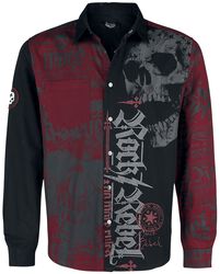 Black/Red Shirt with Print, Rock Rebel by EMP, Koszula z długim rękawem