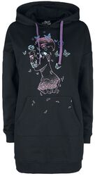 Long hoodie with large front print, Full Volume by EMP, Bluza z kapturem