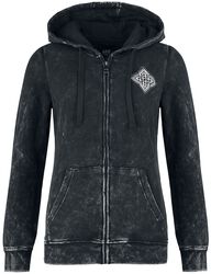 Hooded Jacket with Celtic Adornment, Black Premium by EMP, Bluza z kapturem rozpinana