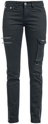 Skarlett - Black Jeans with Variable Hem, Black Premium by EMP, Jeansy