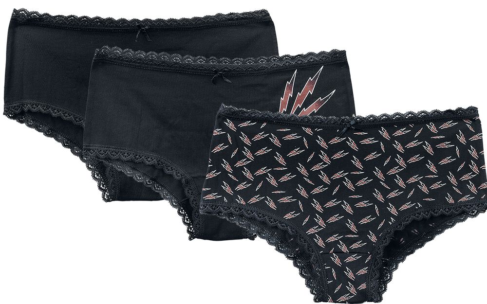 Set of three pairs of underwear with lightning print