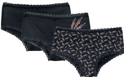 Set of three pairs of underwear with lightning print, EMP Stage Collection, Komplet majtek