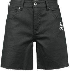 Coated shorts with small embroidery, Black Blood by Gothicana, Krótkie spodenki
