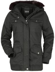 Winter jacket with faux-fur hood, Black Premium by EMP, Kurtka zimowa
