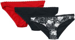 Pack of three pairs of underwear with octopus, Gothicana by EMP, Majtki