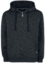 Mottled Hooded Jacket, Black Premium by EMP, Bluza z kapturem rozpinana