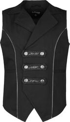 Vest with Faux Leather Straps, Gothicana by EMP, Kamizelka