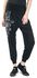 Sport and Yoga - Relaxed Black Fabric Trousers with Detailed Print