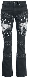 Grace - Jeans with Elaborate Prints and Lacing, Gothicana by EMP, Jeansy