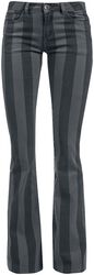Grace - Black/Grey Striped Trousers, Gothicana by EMP, Spodnie z materiału