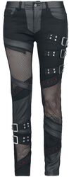 Jeans with Mesh Details, Gothicana by EMP, Jeansy