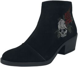 Boot with rose and skull embroidery, Rock Rebel by EMP, Buty