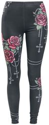 Leggings with roses and crosses, Rock Rebel by EMP, Legginsy