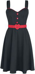 Queen Heart Button Flare Dress, Voodoo Vixen, Sukienka Medium