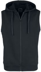 Black Sweat Vest with Hood, RED by EMP, Kamizelka