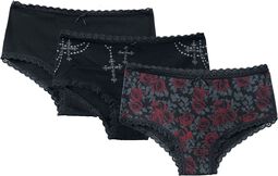 Pants set with roses and cross, Rock Rebel by EMP, Bielizna