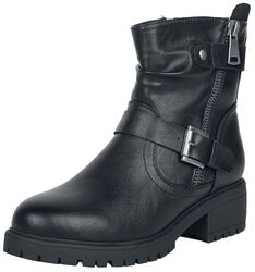 Biker boots with zip and buckles, Black Premium by EMP, Buty motocyklowe