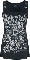 Top with Front Print and Stud Details, Rock Rebel by EMP, Top