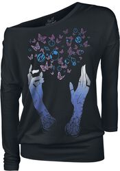 Long-sleeved shirt with playful print, Full Volume by EMP, Longsleeve