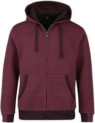 Hoodie with quilted structure, RED by EMP, Bluza z kapturem rozpinana
