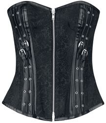 Corset with straps and zip, Gothicana by EMP, Corsage - Gorset