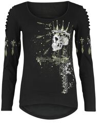 Long-sleeved top with cut-outs, Rock Rebel by EMP, Longsleeve