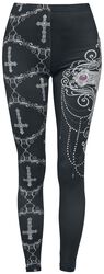Gothicana X Anne Stokes - Black Leggings with Prints, Gothicana by EMP, Legginsy