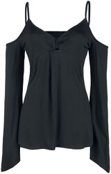 Cold Shoulder Shirt with Tie Detail, Gothicana by EMP, Longsleeve