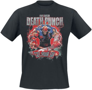 Five Finger Death Punch T-Shirt Lady Muerta da Uomo in Nero Five Finger Death Punch T-Shirt Lady Muerta da Uomo in Nero