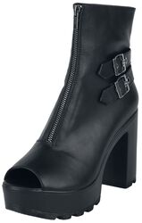 Peep-toe ankle boot with zip, Black Premium by EMP, Buty