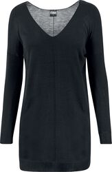 Ladies Fine Knit Oversize V-Neck Sweater, Urban Classics, Bluza