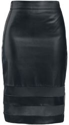 Pencil skirt with mesh, Black Premium by EMP, Spódnica Medium