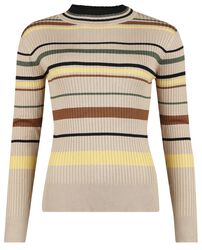 High-neck striped 70s jumper, Voodoo Vixen, Sweter