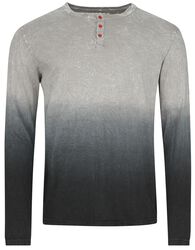 Grey dip-dye long-sleeved top, Black Premium by EMP, Longsleeve