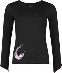 Longsleeve With Wing And Feather Print, Full Volume by EMP, Longsleeve