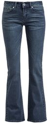Grace - Dark blue jeans with flare, Black Premium by EMP, Jeansy