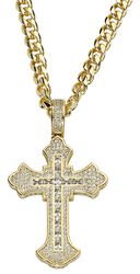 King Ice - Fleur De Lis Cross Necklace, Tupac Shakur, Naszyjnik