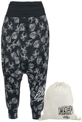 Don't Fuck Up The World - Black Harem Trousers with Print, EMP Special Collection, Spodnie z materiału