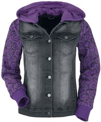 Denim Jacket with Sweat Sleeves and Hood, Full Volume by EMP, Kurtka jeansowa