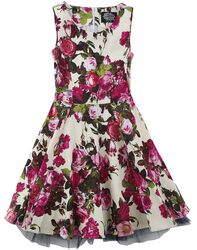 Audrey 50's Cream Floral Swing Dress, H&R London, Sukienka